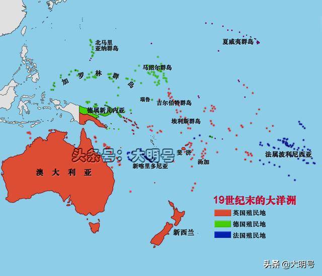 图说19世纪末的大洋洲,没有一个独立国家