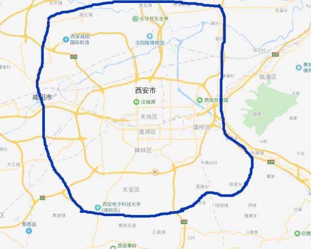 西安外环高速公路由西安外环高速北段(原西咸北环线),西安外环高速南