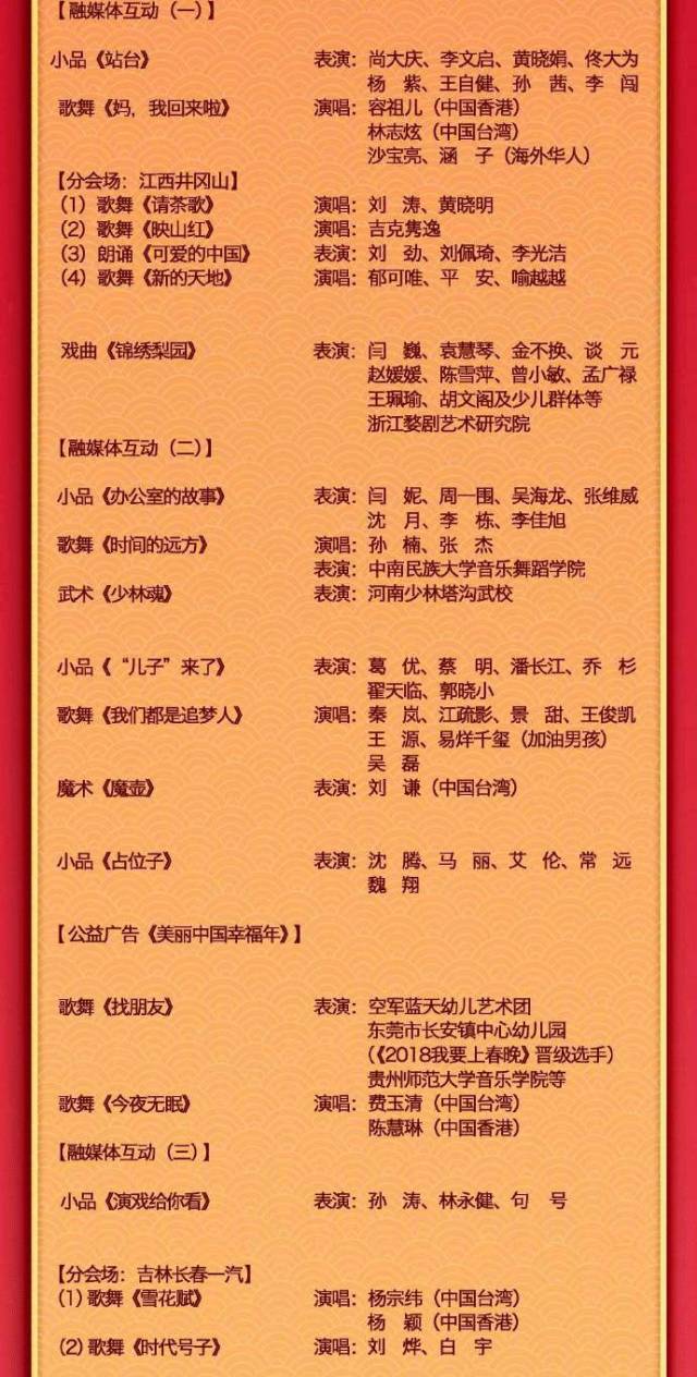 春晚节目表来了,你会看吗?图片