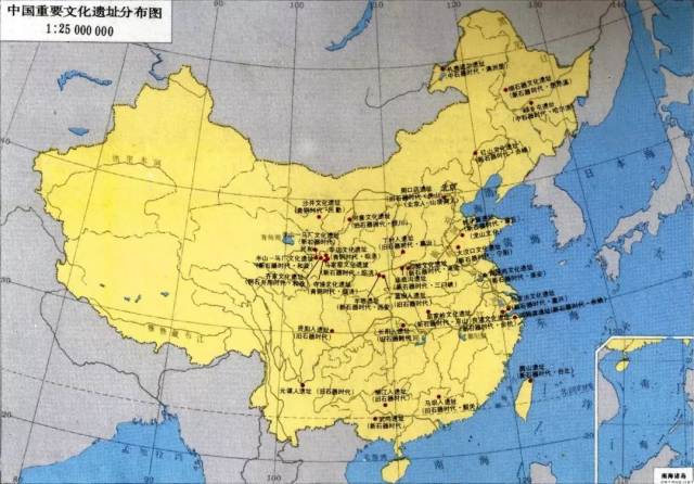 中国重要文化遗址分布图
