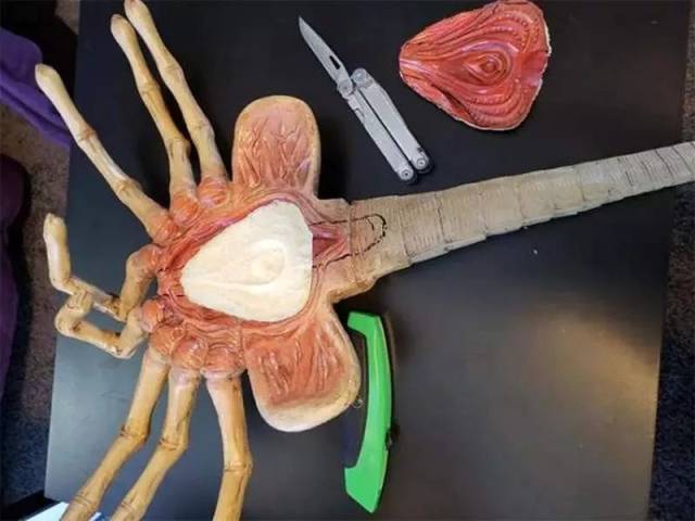 国外硬核异形迷制作抱脸虫呼吸器 戴上之后超吓人