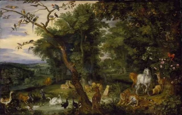 the garden of eden,gardenofeden 扬·勃鲁盖尔《the garden of eden》,油画,约1600年
