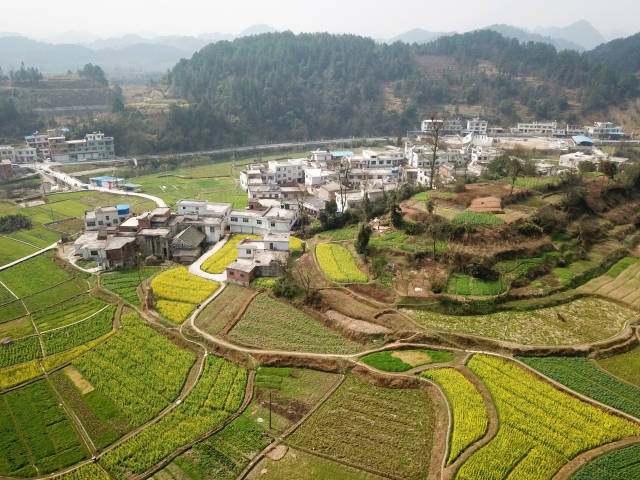 2月7日,人们在贵州省黔南州都匀市墨冲镇良亩村出游.