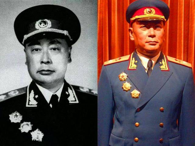 十大元帅蜡像与真人图片同框,哪个蜡像更象?