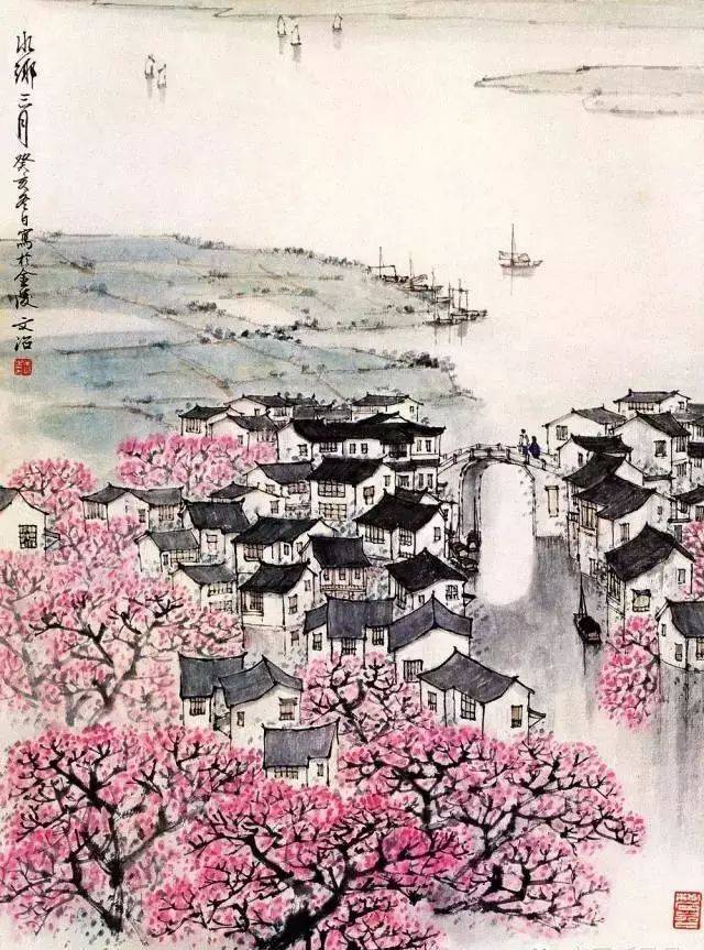 宋文治笔下的杏花烟雨江南