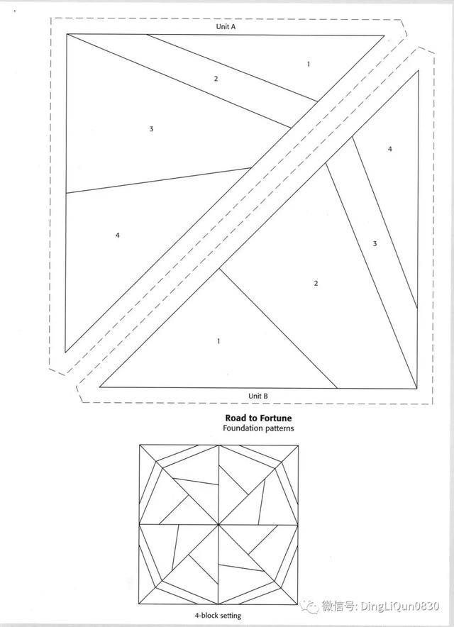 「拼布图纸」用于在纸上缝制的50个拼布块(附图纸)