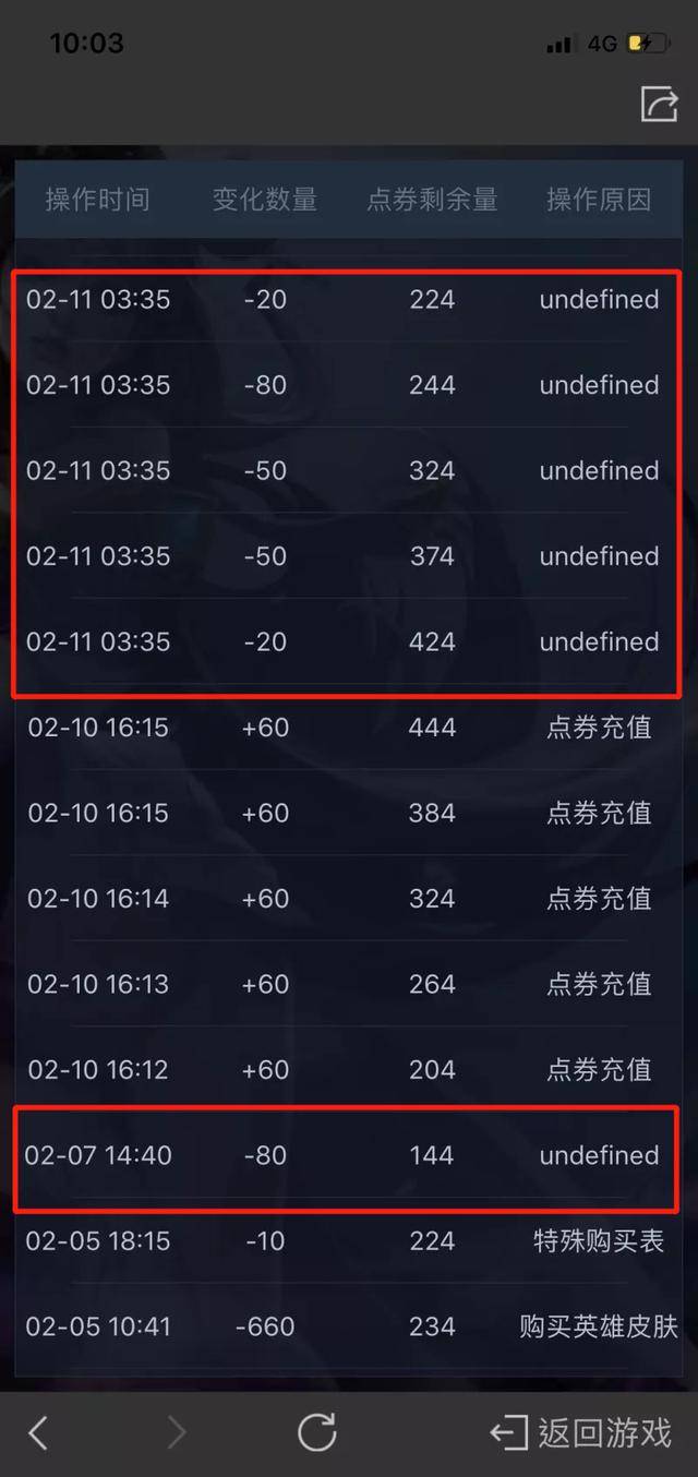 王者荣耀点券自动减少，查账单发现多款不明去向消费记录？