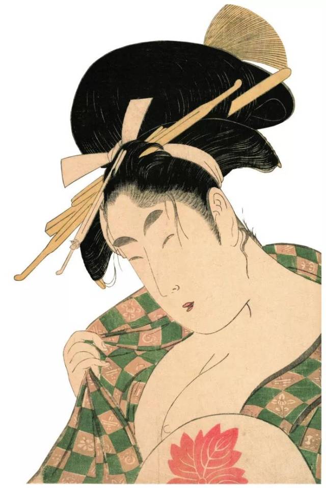 喜多川歌麿 1790年前后,喜多川歌麿磨创造了自己的美人画风格——大首