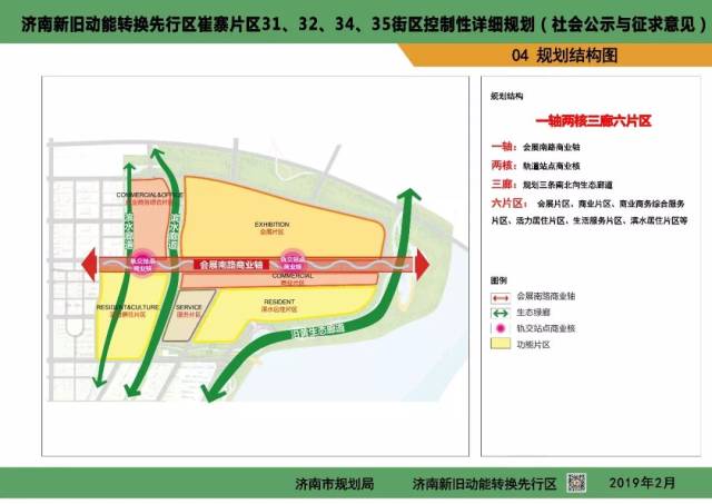 市规划局发布的济南新旧动能转换先行区崔寨片区31,32,34,35街区控制