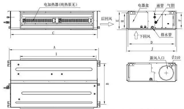 多联机空调室内机(风管机,嵌入机)安装空间要求详解