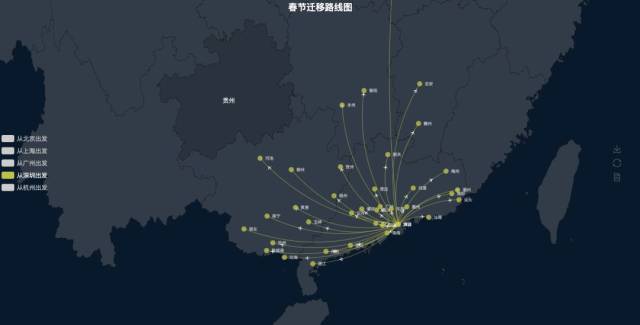 大数据看春运 万条拼车数据绘制2019春节迁徙地图