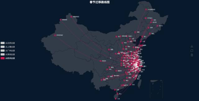 大数据看春运 万条拼车数据绘制2019春节迁徙地图