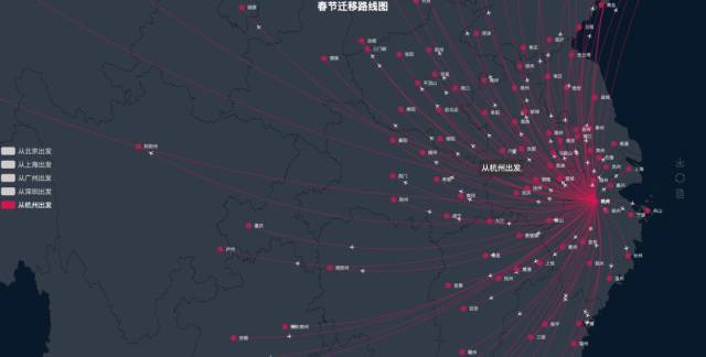 大数据看春运 万条拼车数据绘制2019春节迁徙地图