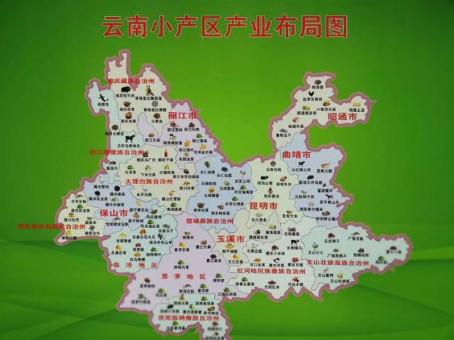 云南省小产区产业分布图