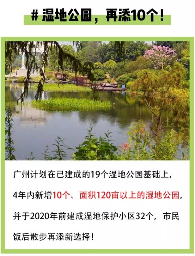 广州规划未来新增公园829座,各个区到2020年至少完成3个以上老旧公园