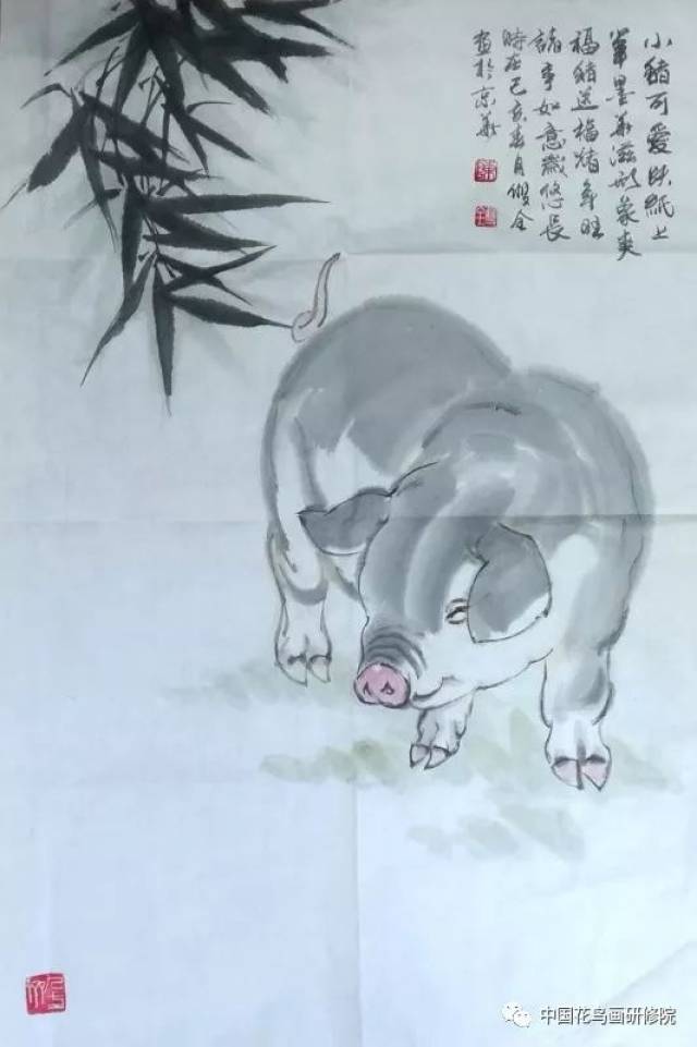 猪年画猪--著名画家陈双全老师公益讲堂授课花絮(附作品欣赏)