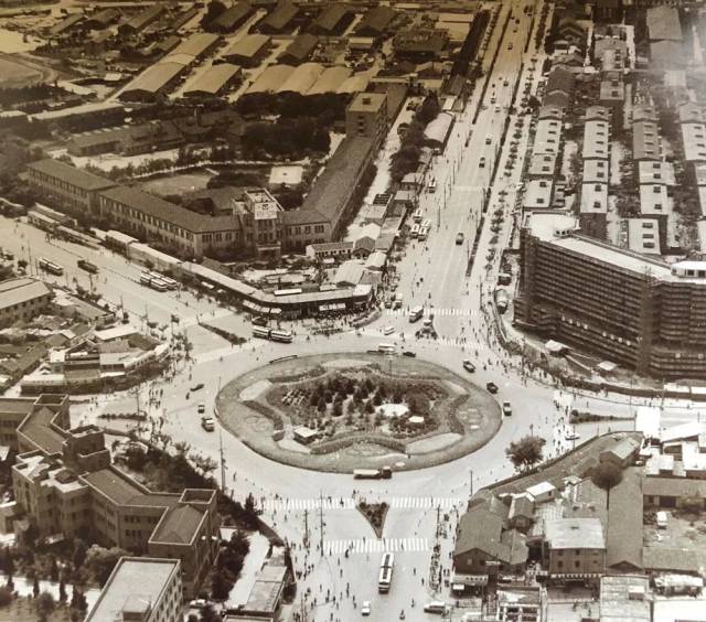 20世纪80年代航拍的五角场中心
