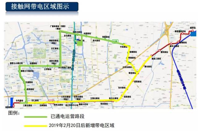 二期即将通电的线路覆盖有轨电车t1线松江老城区,松江工业区及新桥