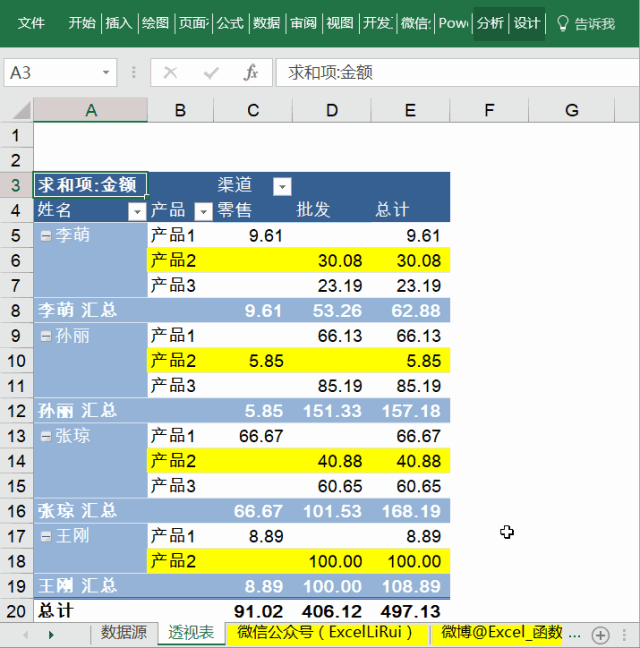 10个excel数据透视表最常用技巧