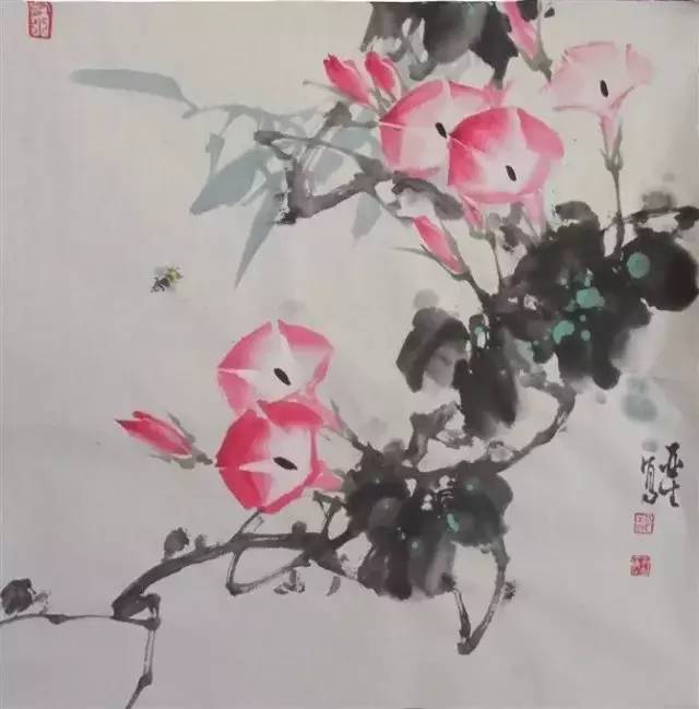 【国画教程】写意牵牛花画法,一学就会!