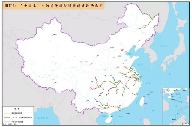 搜来一张内河高等级航道图,仅供参考