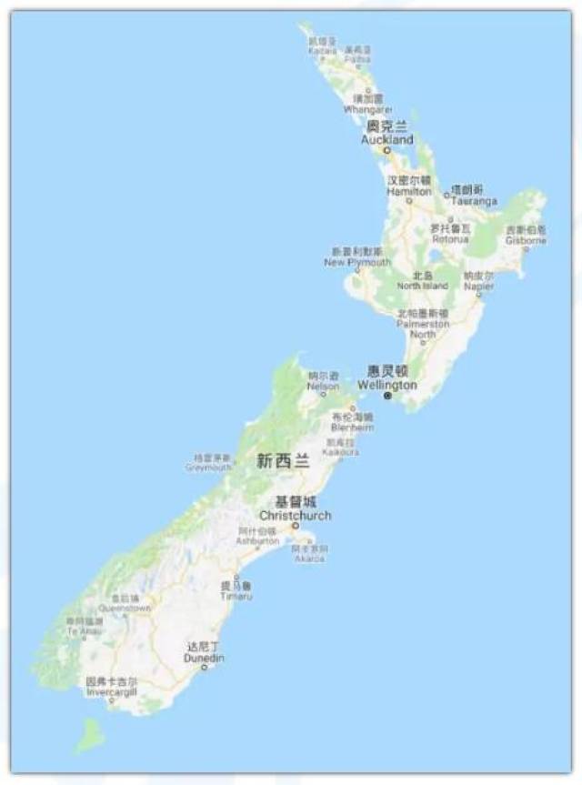 新西兰领土被库克海峡分隔成南岛,北岛两大岛屿,南岛山较多,北岛气候