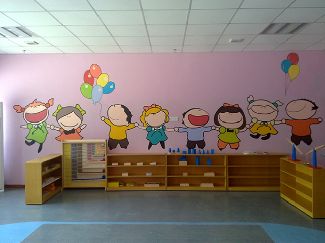 幼儿园墙体彩绘——奇妙的色彩搭配