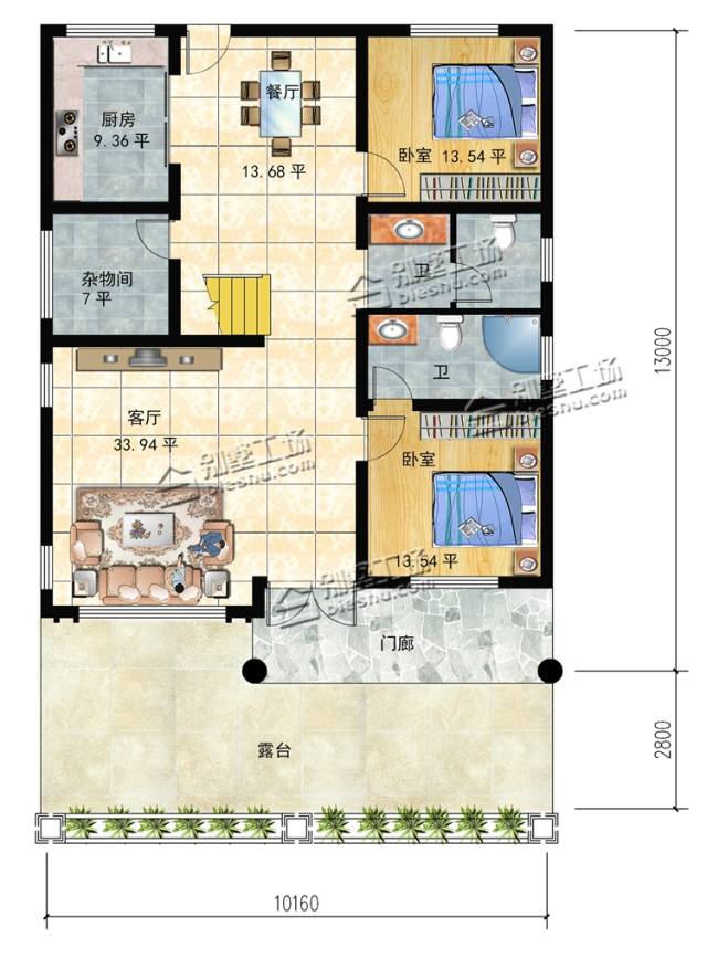 农村自建小洋房带架空层地下室