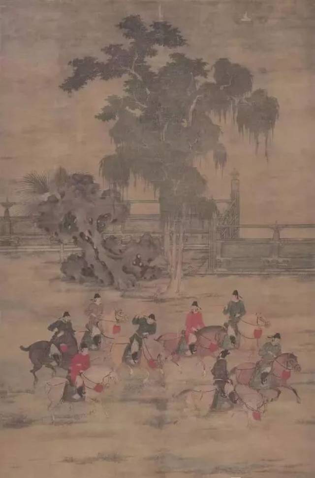 《八达游春图》轴,纵161厘米,横103厘米,绢本设色,台北故宫博物院藏