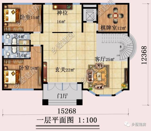 15x12米农村三层小别墅,优雅别致又大气,只一眼就惊艳