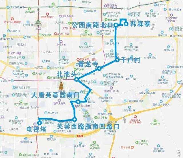 一条连接郭杜与市区,贯穿西沣路至太白路全段的唯一大公交线路