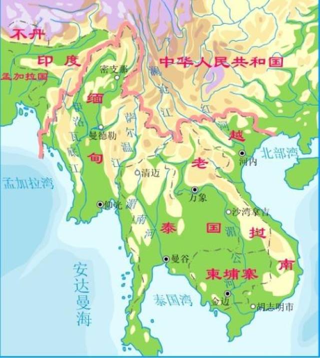 地图看世界;东南亚南北最狭长的国家越南。