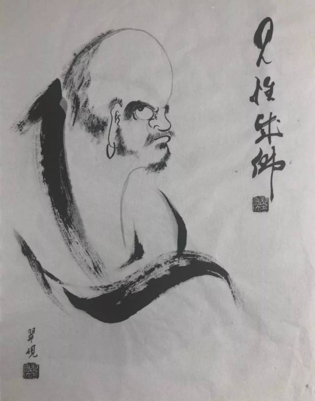 绘画日本禅画家画达摩一