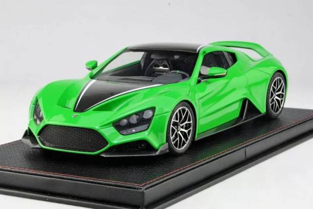 art 发布 1:18 比例 zenvo ts1gt 汽车模型官图,模型车身配色有绿色