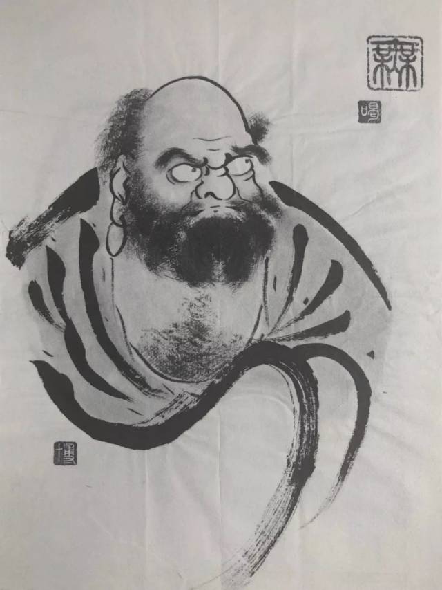 绘画日本禅画家画达摩一