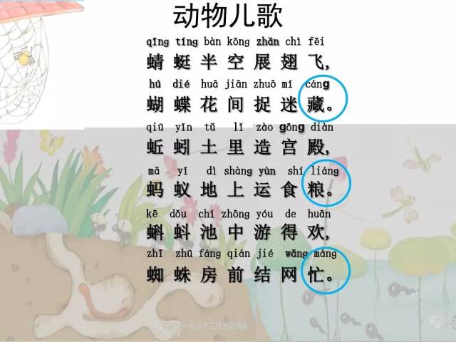 部编语文一年级下册识字5,动物儿歌