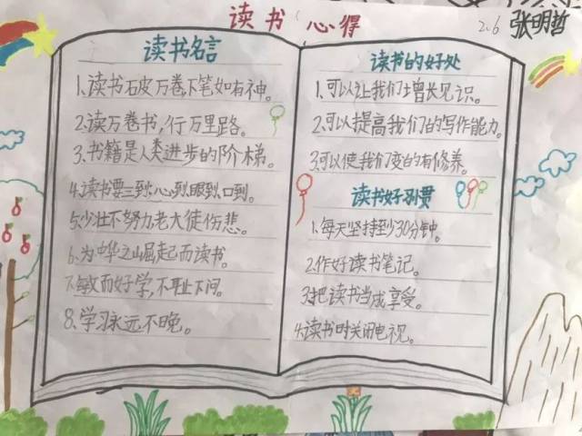 【悦读悦美】共读书 同描绘 共成长——二年级学生悦读绘画,手抄报