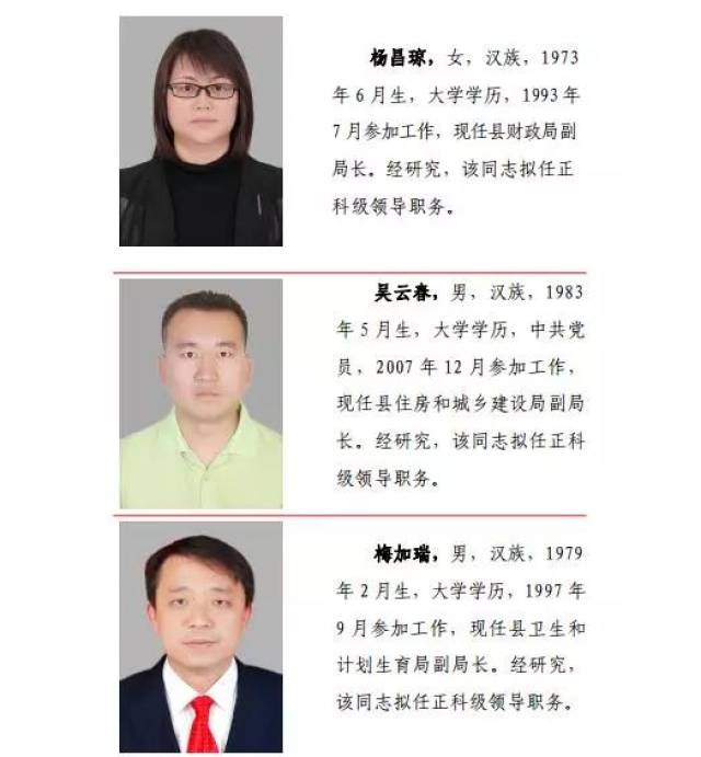 南华,武定,姚安,元谋,禄丰一批干部任前公示,人事任免通知