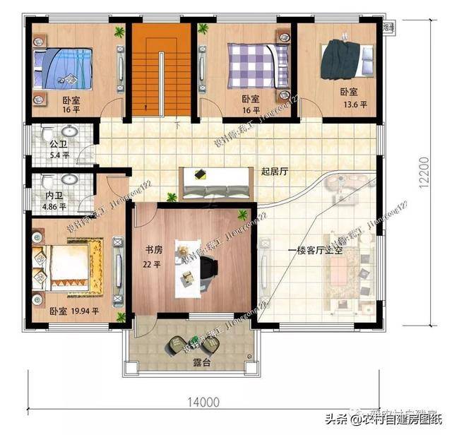 11款二层农村自建房施工图,8套带堂屋,第3套好看又容易建