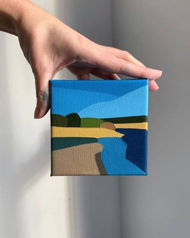 迷你油画 | 寥寥几笔却把风景画得非常到位!