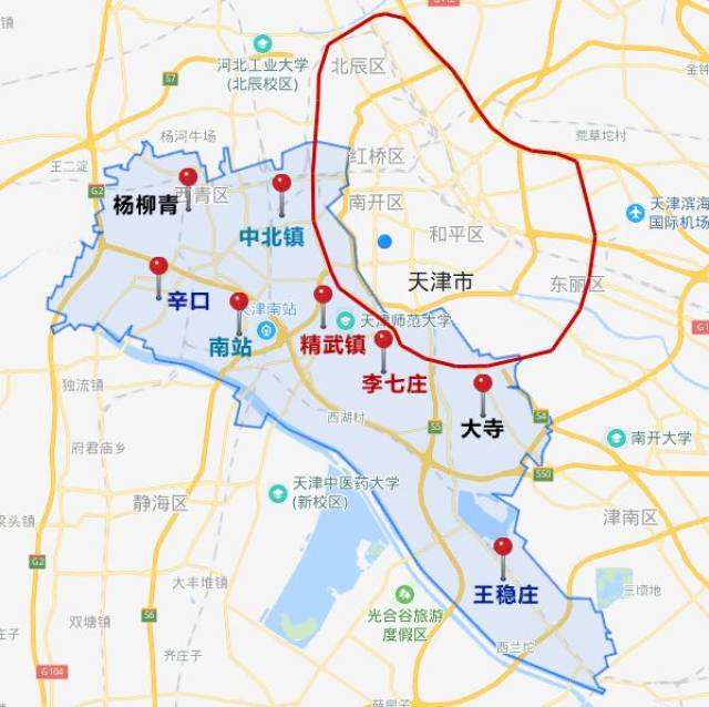 西青区包括8大板块,分为4个梯队