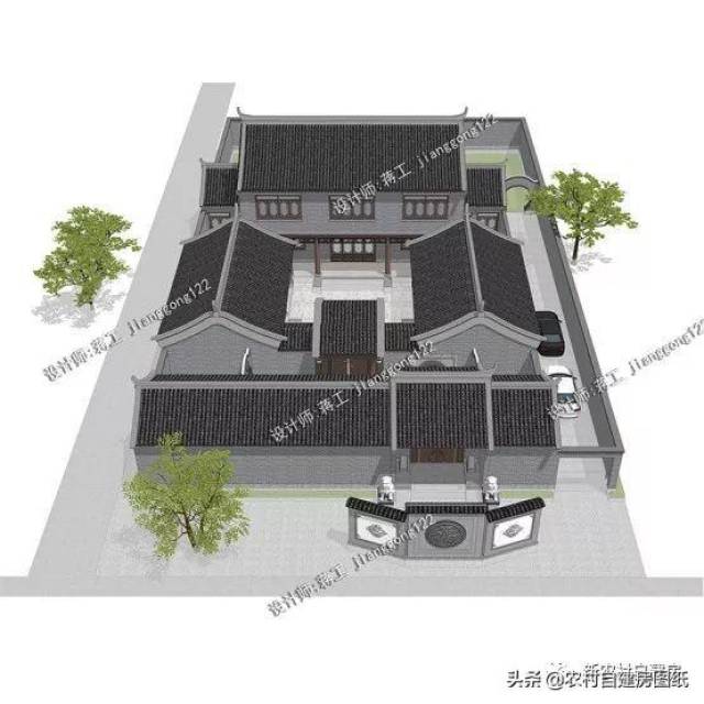 12套中式农村四合院,第3套15万就能建,有庭有院才是家