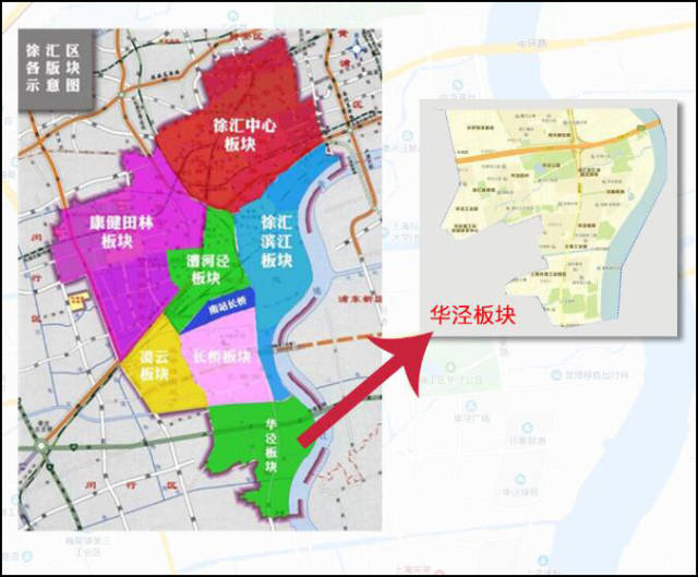 融创领馆壹号院位于徐汇华泾板块,该板块位于上海市中部,镇域东濒