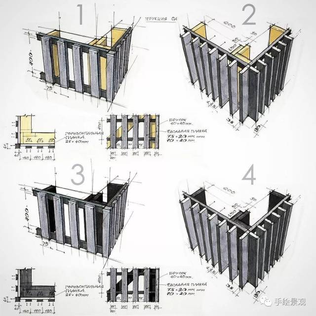 手绘建筑结构设计分析图！