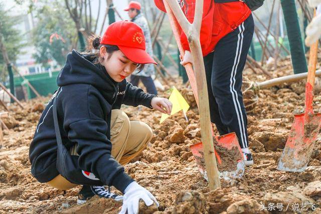 武汉音乐学院大三学生王冰茹是第一次参与植树,种了她最喜欢的樱花树