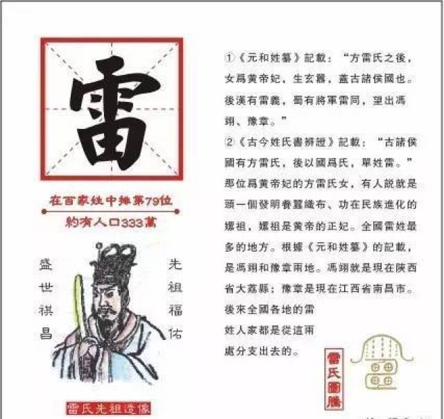 姓氏文化:雷姓_手机搜狐网