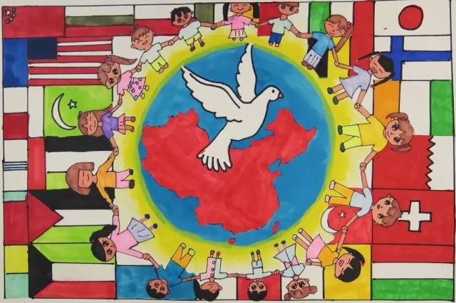 也是专门为残障儿童组织的和平海报绘画作品征集活动