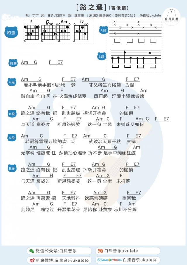 高甜热播剧「招摇」原声音乐辑/尤克里里 吉他弹唱谱