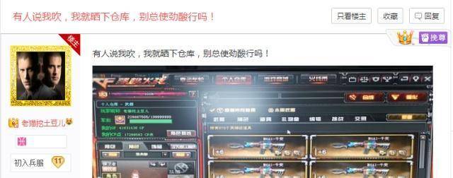 cf:土豪玩家被嘲讽后,无奈晒出仓库截图,网友:我也有这个数!