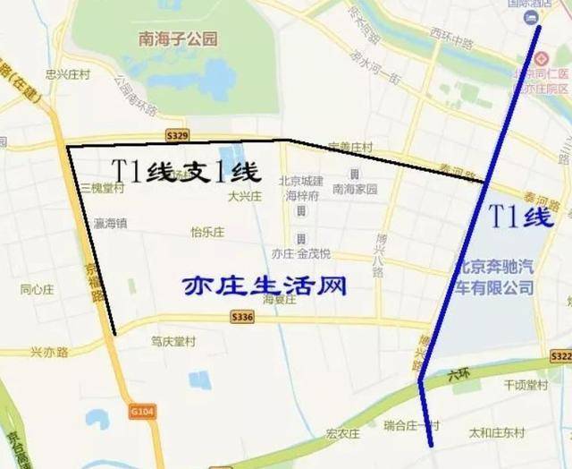 根据此前规划,亦庄规划建设有轨电车t1,t2,t3,t4,其中t1线正处于建设